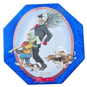 Vtg 1997 Snickers Tin Norman Rockwell Christmas Collectible 1949